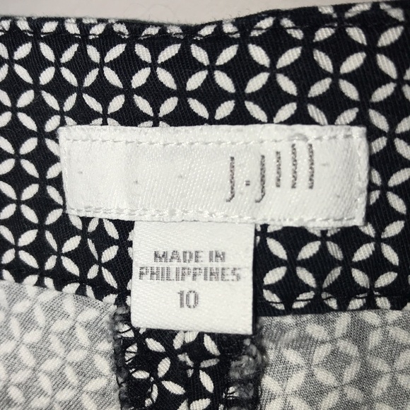 J.Jill Black & White Patterned Pants Size 10 - Picture 4 of 5
